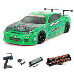FTX Banzai RC Green Drift Car Radio/Remote Controlled Car Bundle w/Battery