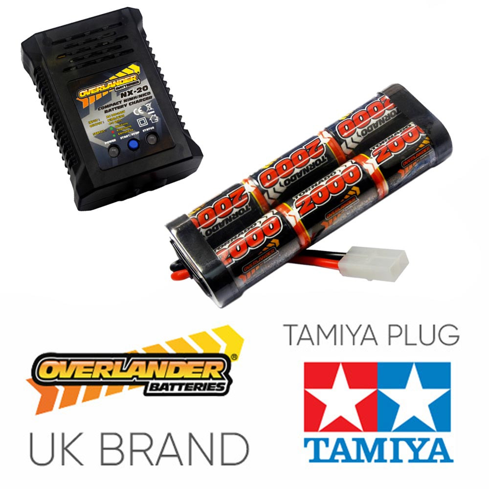 Overlander 2000mah 7.2v Battery & NX-20 2A NiMH Charger - RC Car Tamiya etc  - Jadlam Toys & Models - Buy Toys & Models Online