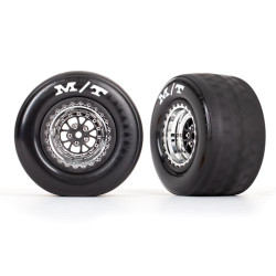 Traxxas 9475R Drag Slash Tyre & Wheel Set Assembled & Glued 2pc Rr RC Car Spare