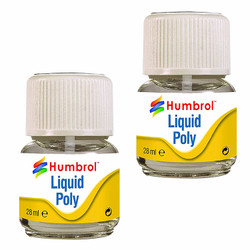 HUMBROL 28ml Liquid Poly (bottle) Adhesive Glue - 2 Pack