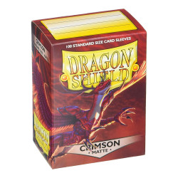 Dragon Shield Matte 100x Standard Card Sleeves - Clear/Crimson Red