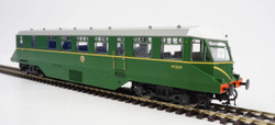 Heljan AEC Railcar BR Green w/Speed Whiskers White Roof OO Gauge Diesel Model Train HN19404