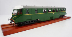 Heljan AEC Railcar BR Green w/Speed Whiskers (White Cab Roofs) O Gauge Diesel Model Train HN1904