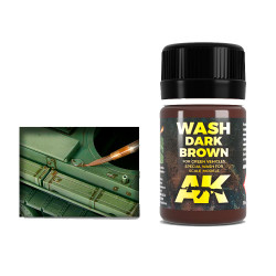 AK Interactive 045 Dark Brown Wash for Green Vehicles