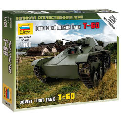 ZVESDA 6258 Soviet Light Tank T-60 1:100 Snap Fit Model Kit