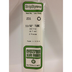 Evergreen 231 - 0.344"/8.3mm Polystyrene 14"/35cm Tubes 2pcs