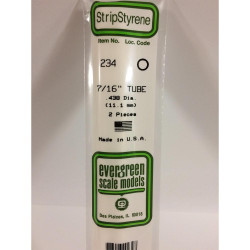 Evergreen 234 - 0.438"/11.1mm Polystyrene 14"/35cm Tubes 2pcs