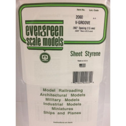 Evergreen 2060 - 0.060" Polystyrene V Groove Siding Sheet 6" x 12"