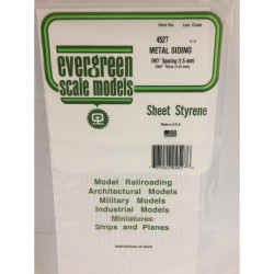 Evergreen 4527 - 0.06" Polystyrene Corrugated Siding Sheet 6" x 12"