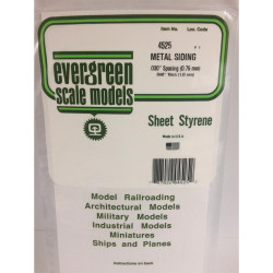 Evergreen 4525 - 0.030" Polystyrene Corrugated Siding Sheet 6" x 12"