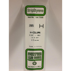 Evergreen 285 - 0.156"/4.0mm Polystyrene H-Columns 14"/35cm 3 pcs
