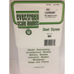 Evergreen 4061 - 0.060" Polystyrene Clapboard Siding Sheet 6" x 12"