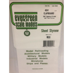Evergreen 4041 - 0.040" Polystyrene Clapboard Siding Sheet 6" x 12"