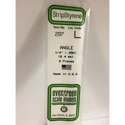 Evergreen 297 - 0.25"/6.3mm Polystyrene Angles 14"/35cm 2 pcs