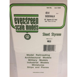 Evergreen 4514 - 1/8" x 1/8" Polystyrene Sidewalk Pavement Sheet 6" x 12"