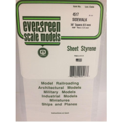 Evergreen 4517 - 3/8" x 3/8" Polystyrene Sidewalk Pavement Sheet 6" x 12"
