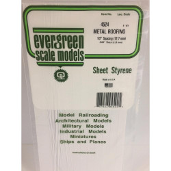 Evergreen 4524 - 0.50" Polystyrene Standing Seam Roofing Sheet 6" x 12"