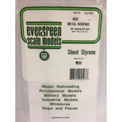 Evergreen 4523 - 0.375" Polystyrene Standing Seam Roofing Sheet 6" x 12"
