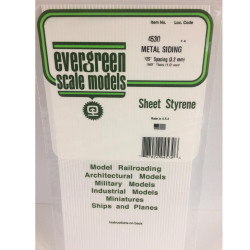 Evergreen 4530 - 0.08" Polystyrene Corrugated Siding Sheet 6" x 12"