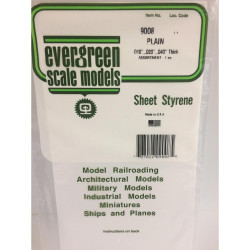 Evergreen 9008 Polystyrene Plain Sheet Assortment x3 6" x 12"
