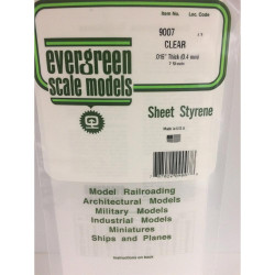Evergreen 9007 Polystyrene 0.015" Clear Transparent Sheets x2 6" x 12"
