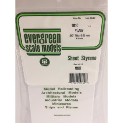 Evergreen 9010 Polystyrene 0.01" Plain White Sheets x4 6" x 12"