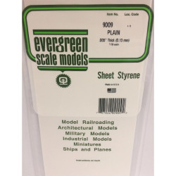 Evergreen 9009 Polystyrene 0.005" Plain White Sheets x3 6" x 12"