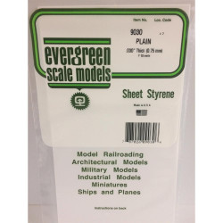 Evergreen 9030 Polystyrene 0.03" Plain White Sheets x2 6" x 12"