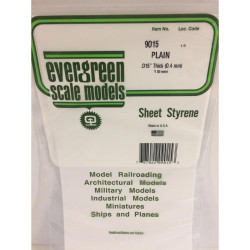 Evergreen 9015 Polystyrene 0.015" Plain White Sheets x3 6" x 12"