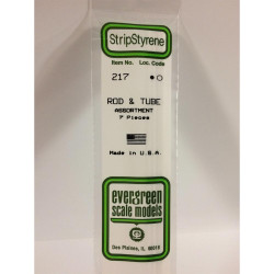 Evergreen 217 - 0.025"-0.188" Assorted Polystyrene 14"/35cm Rod & Tubes 7pcs