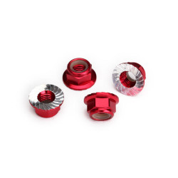 Traxxas 8447R 5mm Nuts Red Aluminium Flanged Nylon Locking Nuts RC Car Spares