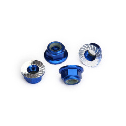 Traxxas 8447X 5mm Nuts Blue Aluminium Flanged Nylon Locking Nuts RC Car Spares