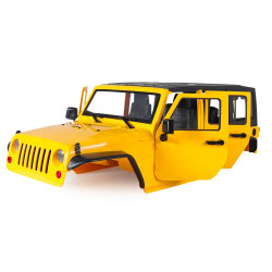 Yellow Jeep Wrangler 1:10 Axial SCX10 Bodyshell & Interior RC Car Upgrade Kit