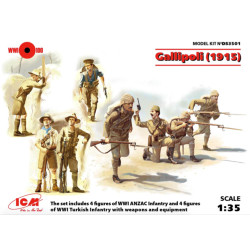 ICM DS3501 Gallipoli (1915) ANZAC Infantry 4 figures 1:35 Model Kit Figure