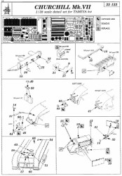 Eduard 35135 1:35 Etched Detailing Set for Tamiya Kits Churchill Mk.VII