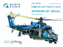 Quinta Studio 48036 Mil Mi-24V NATO (black panels)  1:48 3D Printed Decal