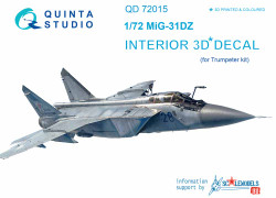 Quinta Studio 72015 Mikoyan MiG-31DZ  1:72 3D Printed Decal