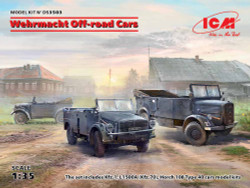 ICM DS3503 Wehrmacht Off-road Cars Diorama Set 1:35 Military Vehicle Model Kit