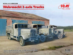 ICM DS3508 Wehrmacht 3-axle Trucks Diorama Set 1:35 Military Vehicle Model Kit