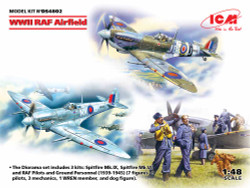 ICM DS4802 WWII RAF Airfield Spitfire Pilots Personnel 1:48 Aircraft Model Kit