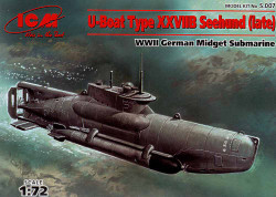ICM S007 Type XXVIIB U-Boat Seehund late version submarine 1:72 Ship Model Kit
