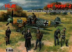 ICM 48803 Messerschmitt Bf-109F-2 with Pilots 1:48 Aircraft Model Kit