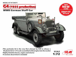 ICM 72471 Mercedes-Benz G4 1935 WWII Staff Car 1:72 Military Vehicle Model Kit