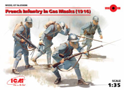 ICM 35696 French Infantry in Gas Masks (1918) (4 figures) 1:35 Model Kit Figure