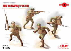 ICM 35693 U.S. Infantry (1918) 4 figures 1:35 Model Kit Figure