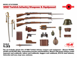 ICM 35699 Turkish Infantry (1915-1918) Weapons & Equipment 1:35 Model Kit Figure