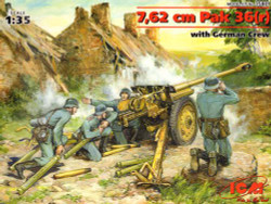 ICM 35801 7,62mm Pak-36(r) field gun Crew figures 1:35 Military Vehicle Model Kit