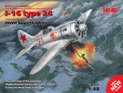 ICM 48097 Polikarpov I-16 type 24 WWII Soviet Fighter 1:48 Aircraft Model Kit