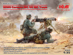 ICM 35645 WWII German MG08 Machine Gun Team with 2 figures 1:35 Figure Model Kit