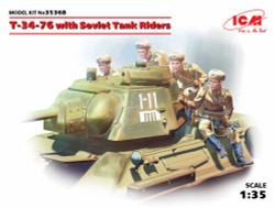 ICM 35368 Soviet T-34/76 with 4 x Tank Figures 1:35 Military Vehicle Model Kit